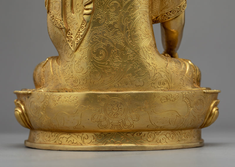 Sri Siddhartha Gautama Buddha Statue | Tibetan Art Plated with Gold