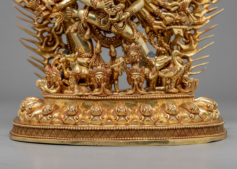 Gold Gilded Yamantaka Himalayan Art | Traditional Tibetan Yidam Artcraft