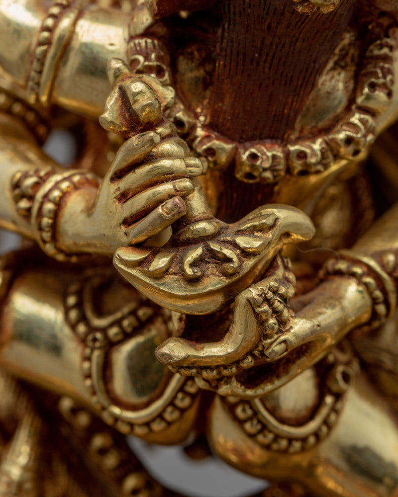 Gold Gilded Yamantaka Himalayan Art | Traditional Tibetan Yidam Artcraft