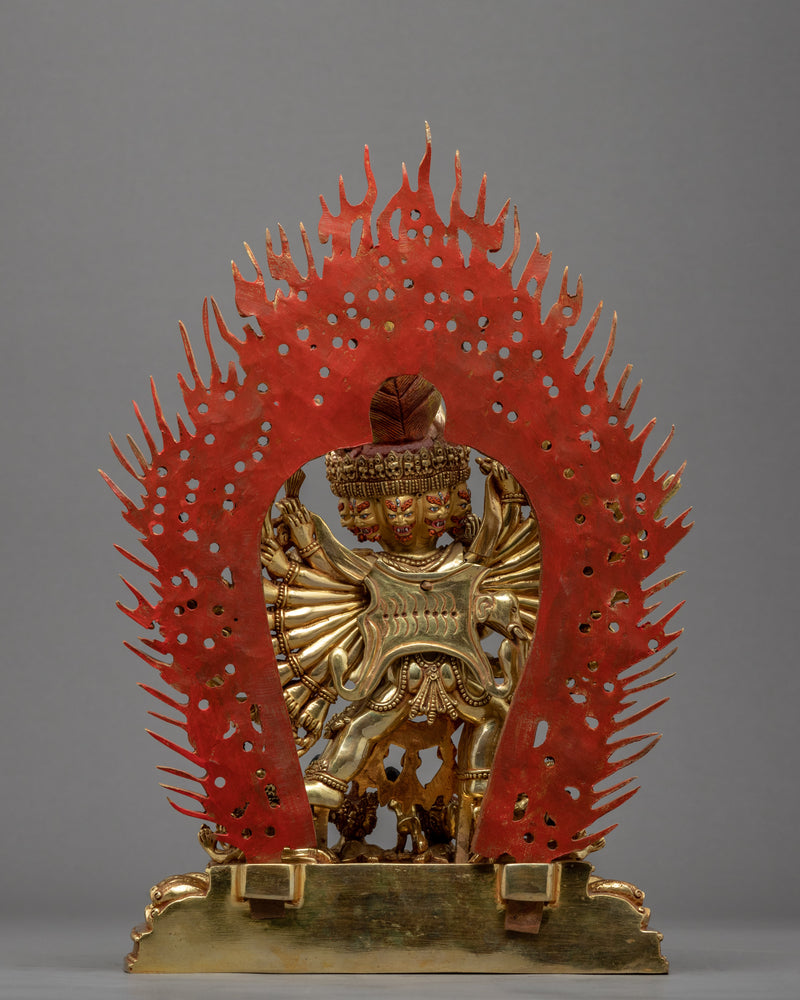 Gold Gilded Yamantaka Himalayan Art | Traditional Tibetan Yidam Artcraft