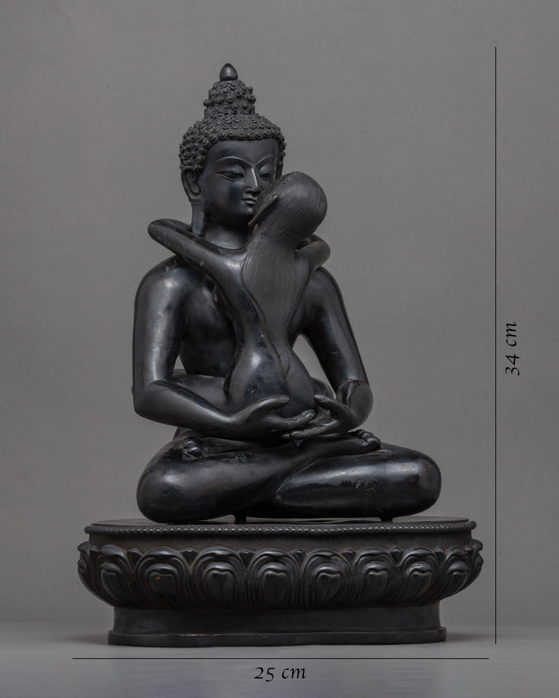 Tibetan Deity Samantabhadra Consort Statue | Traditionally Hand Carved Art