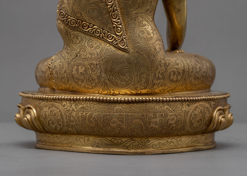 Shakyamuni Buddha Golden Statue | Gold-Gilded Historical Buddha Figurine