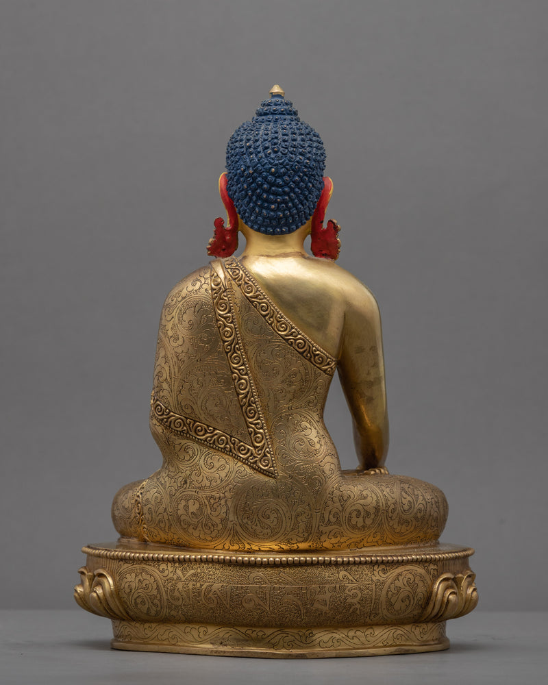 Shakyamuni Buddha Golden Statue | Gold-Gilded Historical Buddha Figurine