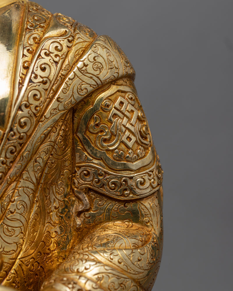 24K Gold Buddha Shakyamuni Statue | Gold-Plated Himalayan Artwork