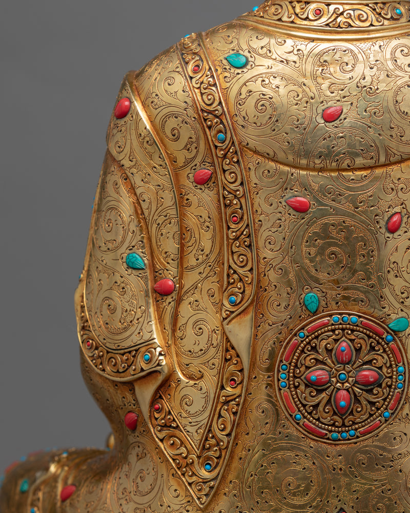 Big Buddha Gold-Gilded Statue | Tibetan Buddha Sculpture For Mindfulness