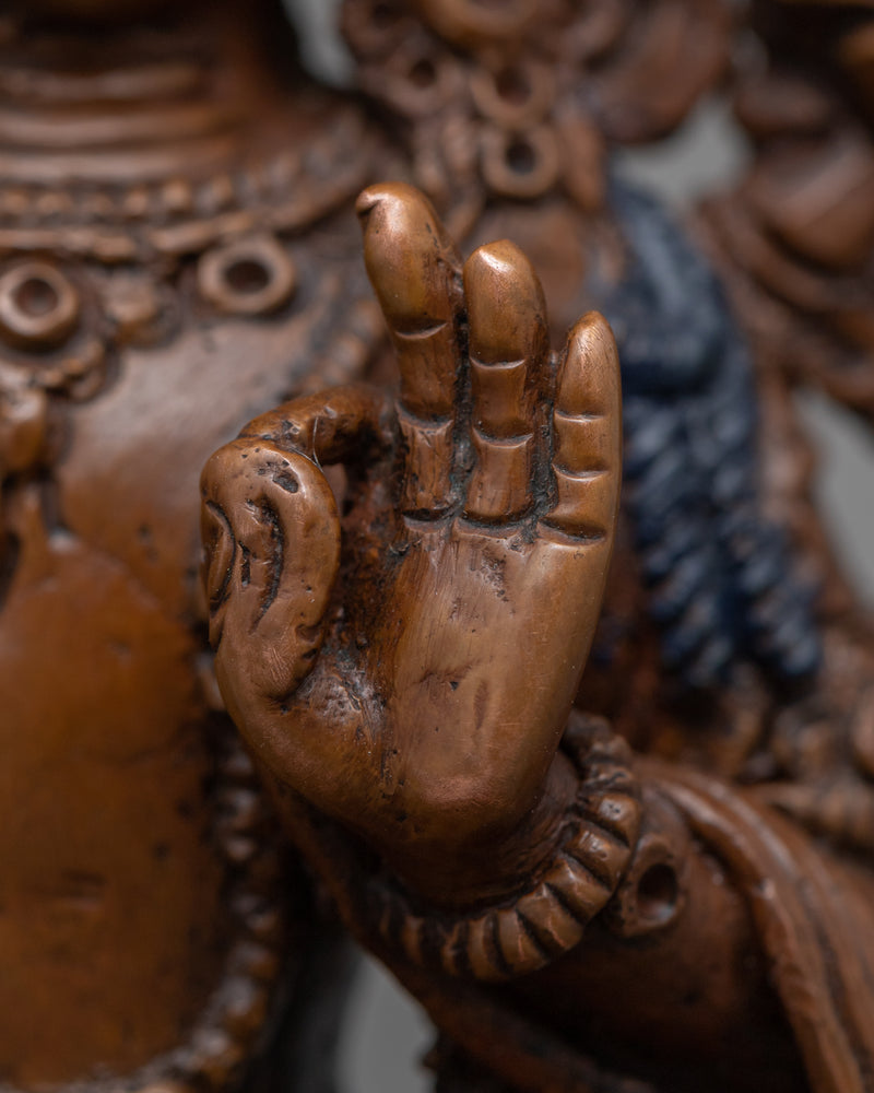 Manjushri Empowerment Statue | Traditional Buddhist Copper Art