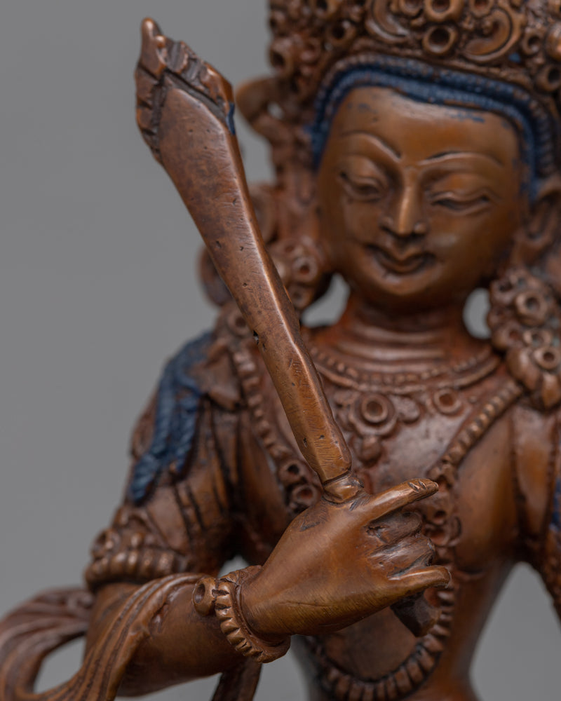 Manjushri Mantra Tibetan Practice Statue | Bodhisattva Of Wisdom Sculpture