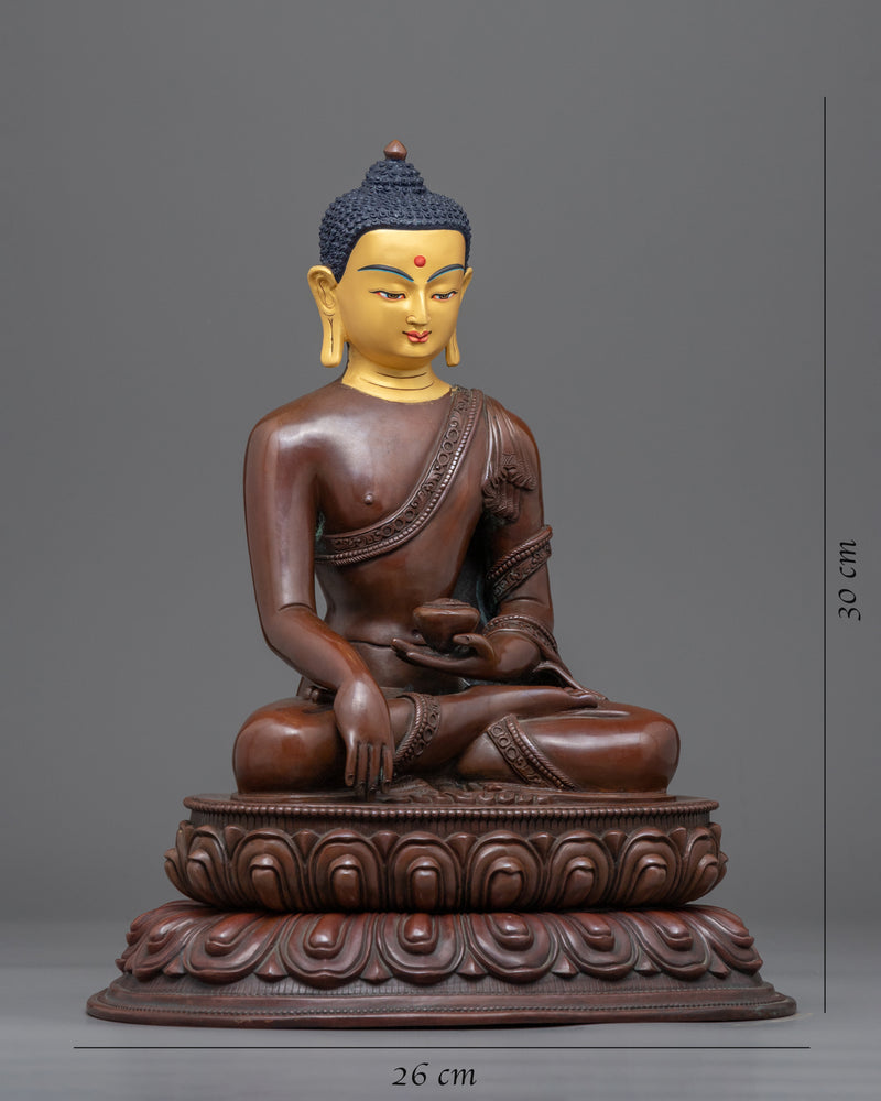 Copper Buddha Shakyamuni Statue | Oxidized Copper Body Artwork Of Buddhist Deity