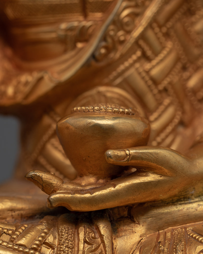 Hand-Carved Exquisite Design On The Buddha Statue | Traditional Tibetan Shakyamuni Buddha Art work