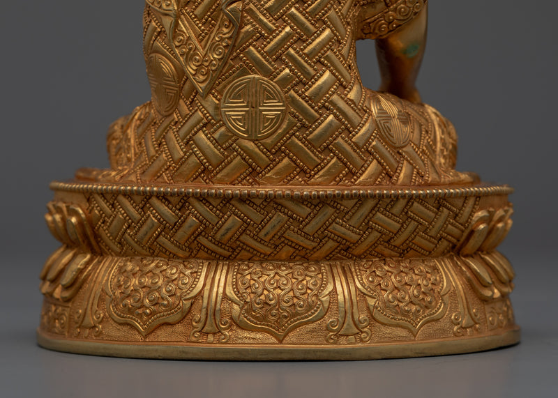 Hand-Carved Exquisite Design On The Buddha Statue | Traditional Tibetan Shakyamuni Buddha Art work