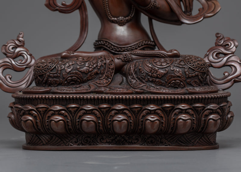 Manjushri Empowerment Sculpture | Tibetan Bodhisattva Of Wisdom Copper Statue