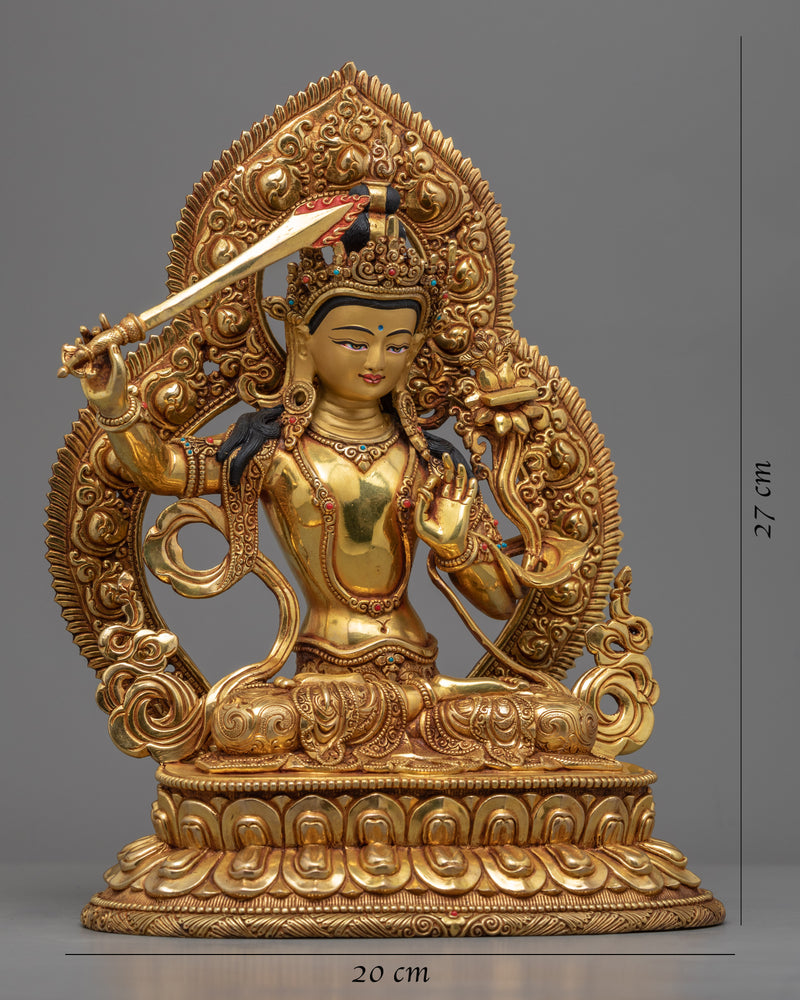 Manjushri Tibetan Statue | Authentic Himalayan Nepalese Art-craft