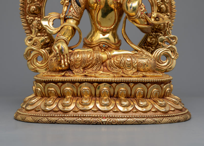 Golden Statue of Sita Tara | Himalayan Traditionally Hand-made Sculpture