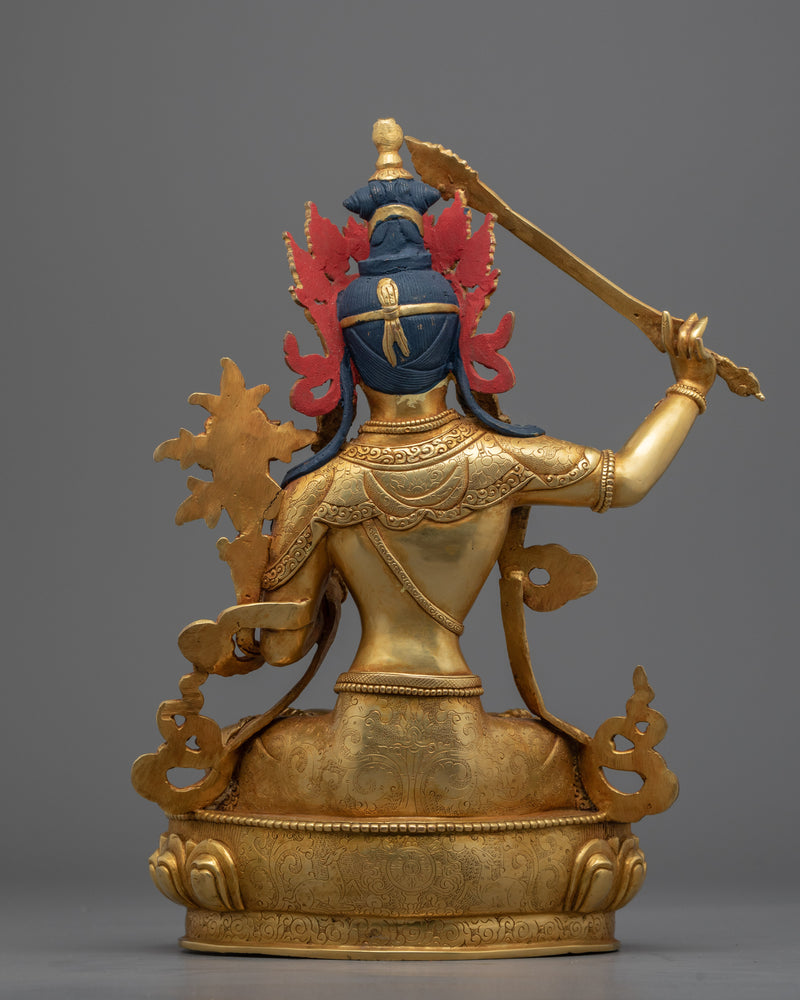 Statue For Aspirations Of Manjushri | 24-Karat Gold Gilded Statues