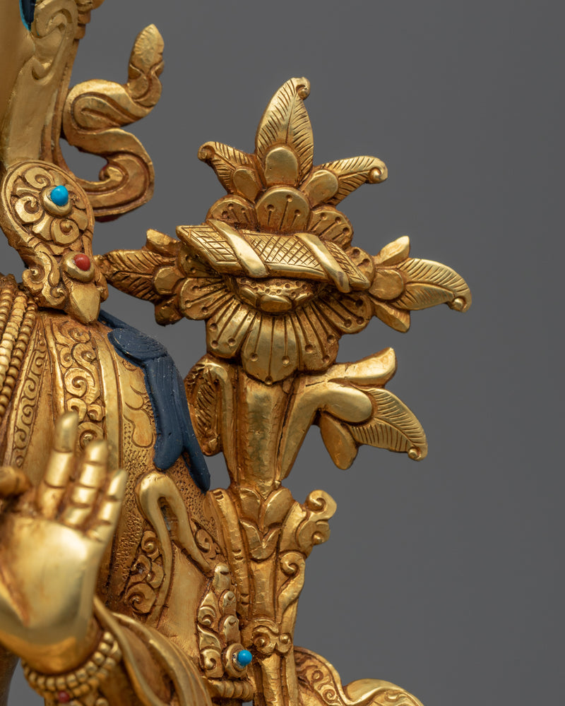 Statue For Aspirations Of Manjushri | 24-Karat Gold Gilded Statues