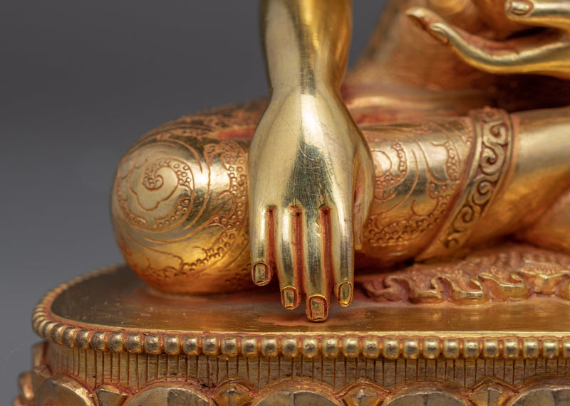 Gautama Buddha Prince Figurine | Gold Gilded Statue For Meditation