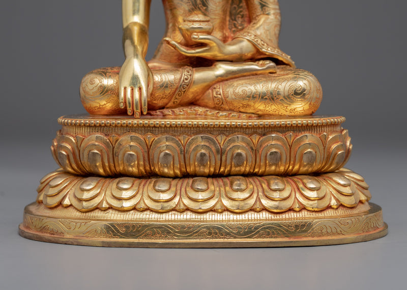 Gautama Buddha Prince Figurine | Gold Gilded Statue For Meditation