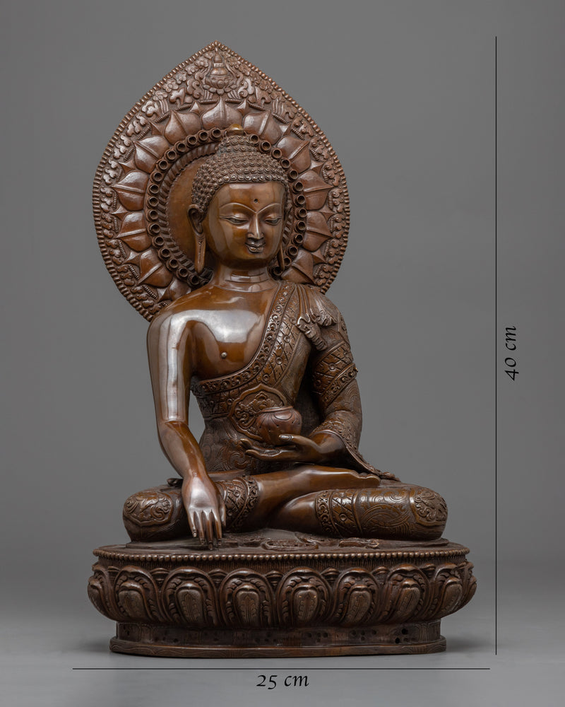 Statue With Shakyamuni Buddha Title | Himalayan Oxidized Art