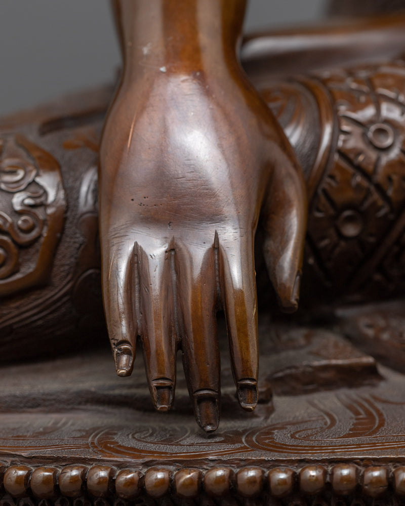 Statue With Shakyamuni Buddha Title | Himalayan Oxidized Art