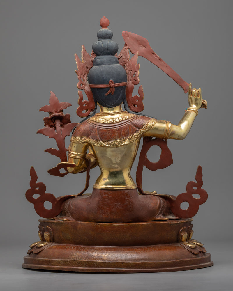 Manjushri Deity of Wisdom Statue | Traditional Himalayan Art