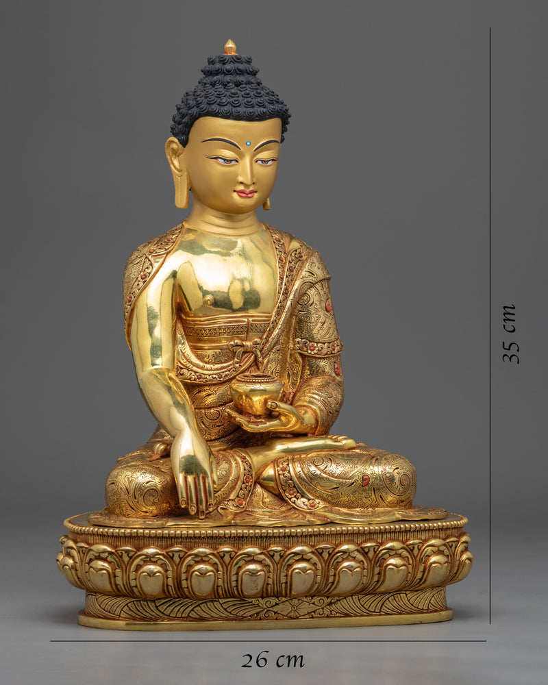 Statue For Buddha Dhyana | Himalayan Golden Statuette