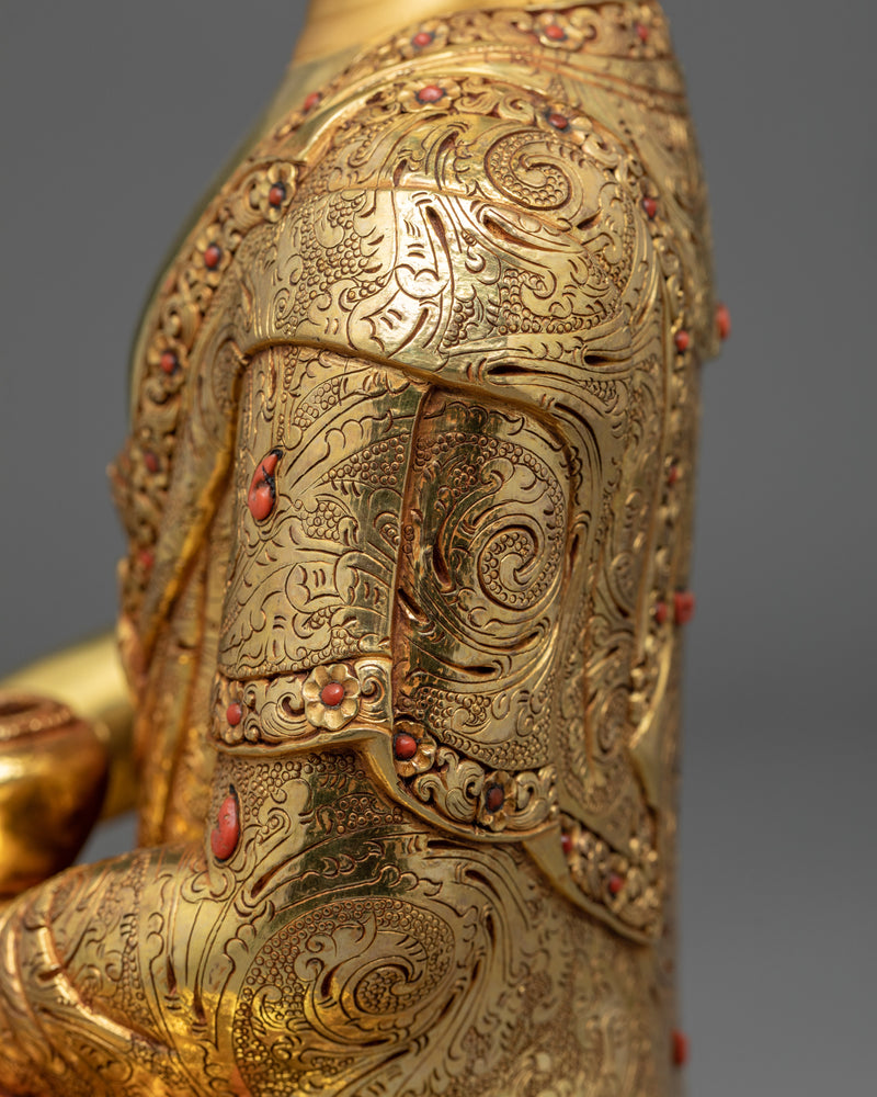 Statue For Buddha Dhyana | Himalayan Golden Statuette