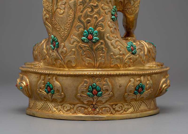 Tibetan Shakyamuni Buddha Statue | Gold-Gilded Statue For Meditation