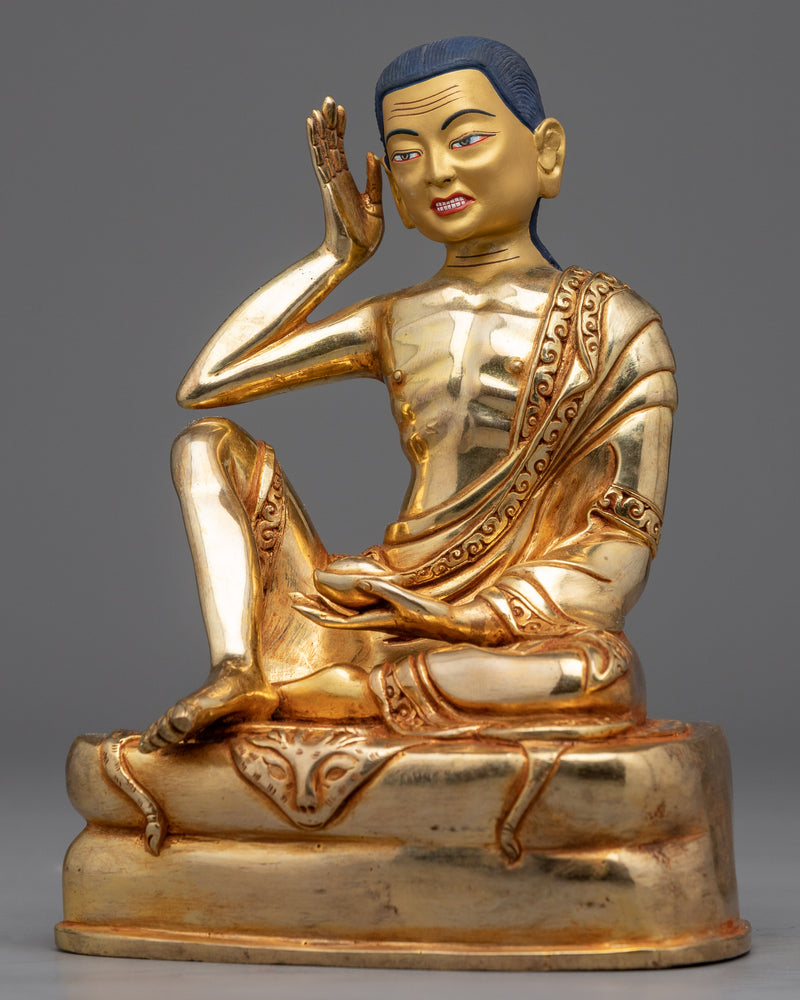 Milarepa Guru Yoga Practice Statue | Hand-Carved Tibetan Yogi, Milarepa, Statue