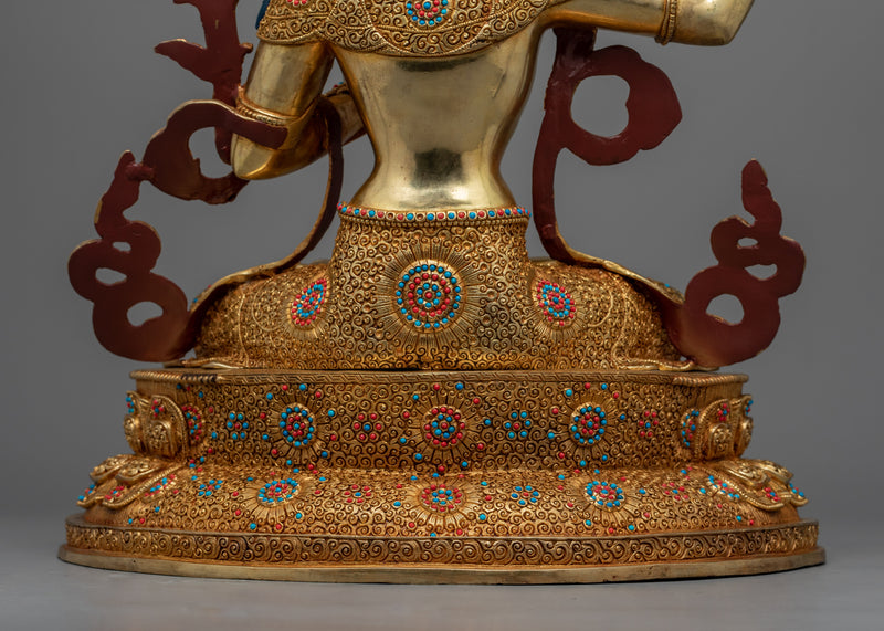 Manjushri Bodhisattva of Wisdom Statue | Traditional Himalayan Buddhist Art