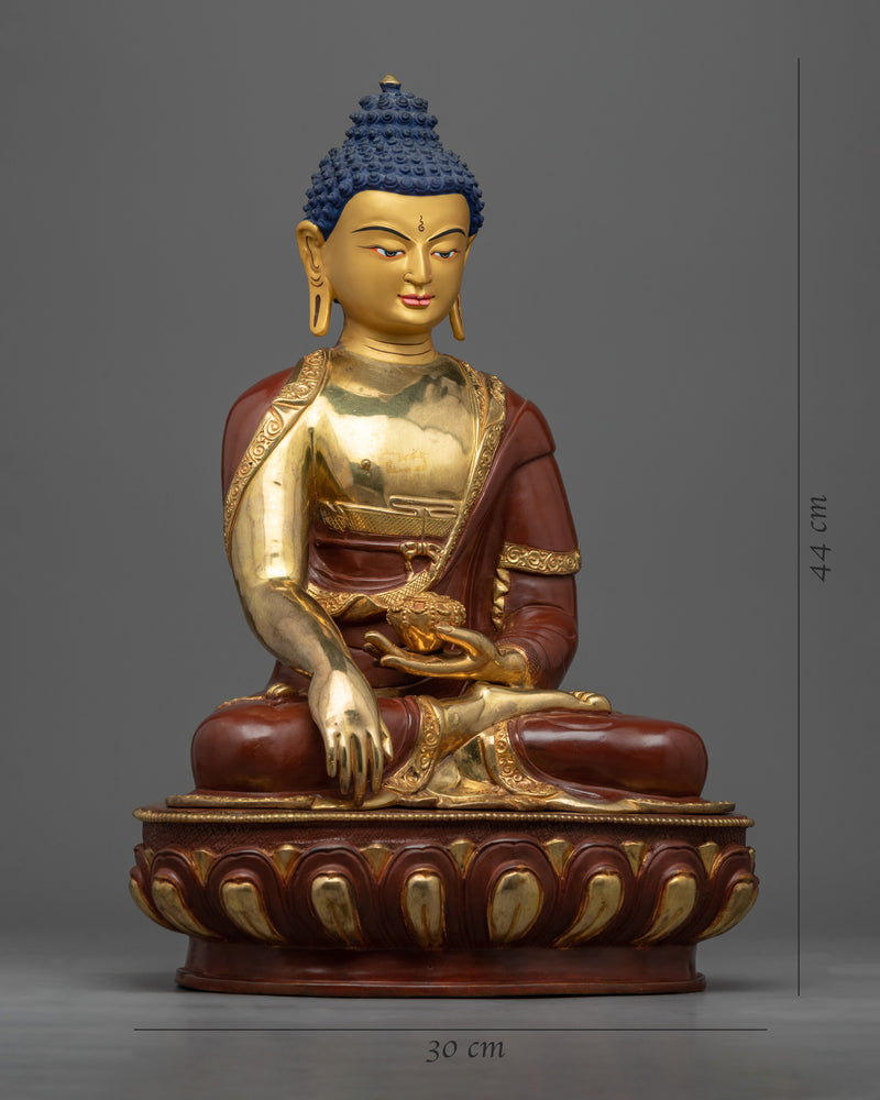 Historical Buddha Shakyamuni Statue for Meditation | Gold Gilded Buddhist Art