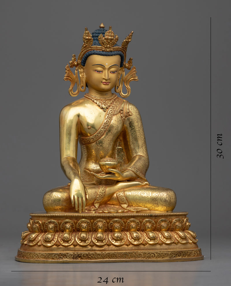 Crowned Buddha Shakyamuni Kadampa Statue | Himalayan Buddhist Art