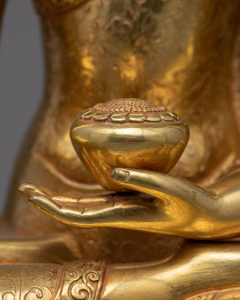 Crowned Buddha Shakyamuni Kadampa Statue | Himalayan Buddhist Art