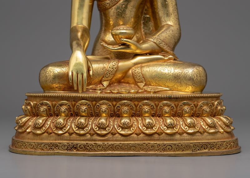 Crowned Buddha Shakyamuni Kadampa Statue | Himalayan Buddhist Art