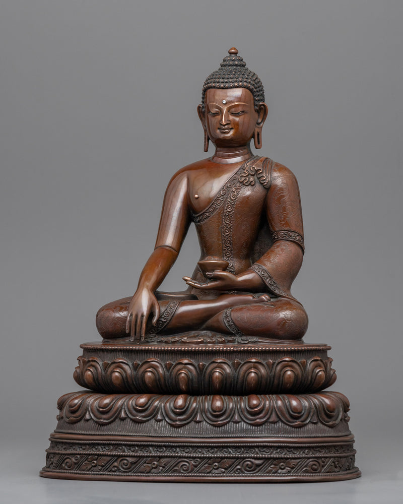 Statue of the Historical Buddha Shakyamuni |  Buddhist Oxidized Copper Statue