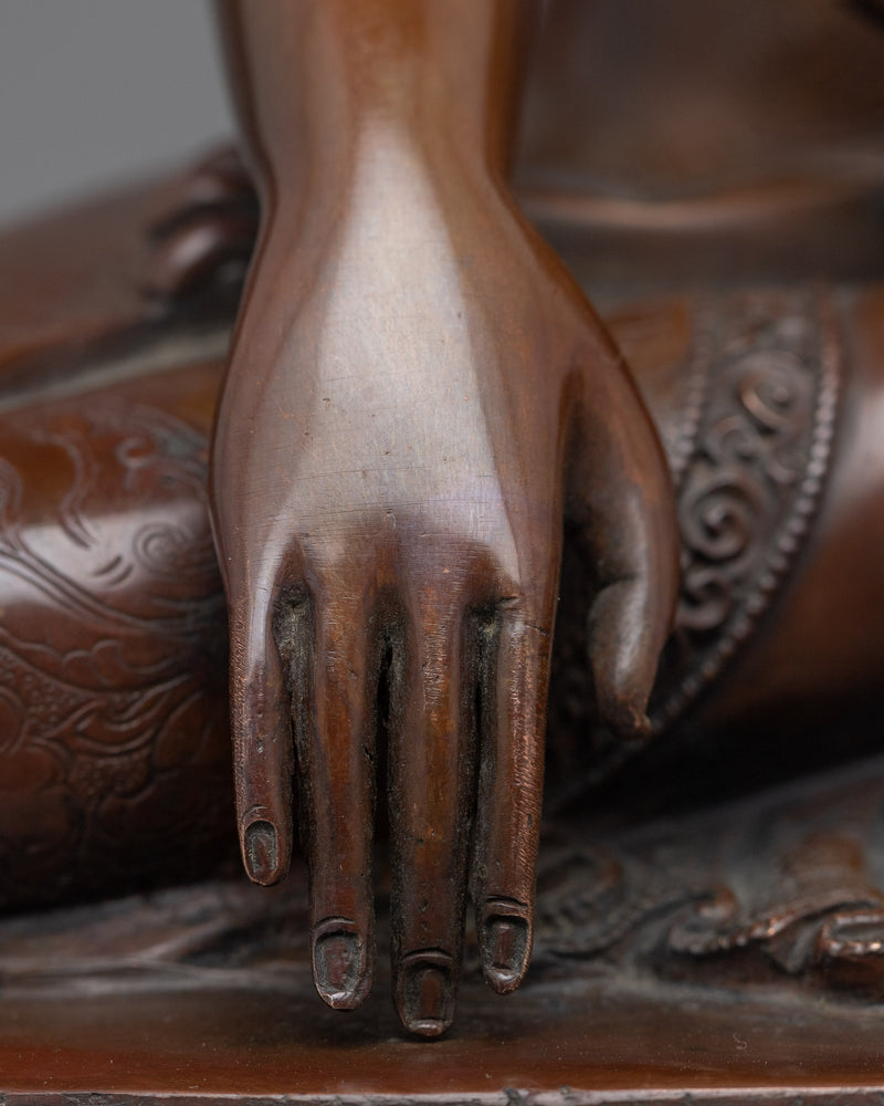 Statue of the Historical Buddha Shakyamuni |  Buddhist Oxidized Copper Statue