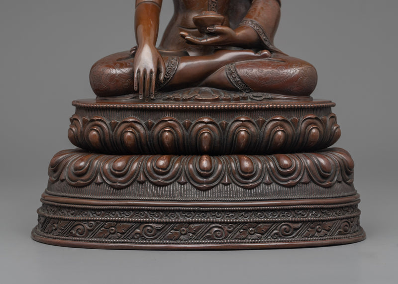 Statue of the Historical Buddha Shakyamuni |  Buddhist Oxidized Copper Statue