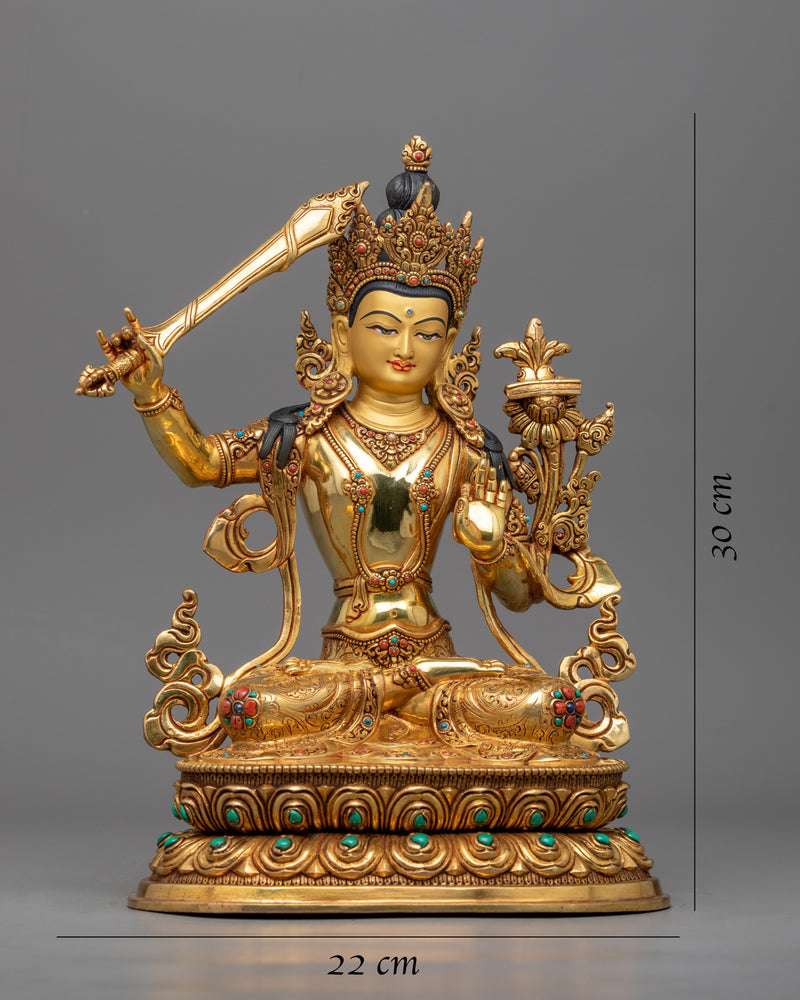 Manjushri Bodhisattva Statue | Hand-Carved Bodhisattva Statue