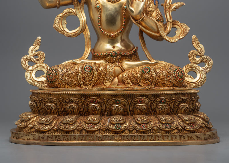 Kadampa Manjushri Statue for Meditation and Ritual | Hand-Carved Bodhisattva Statue