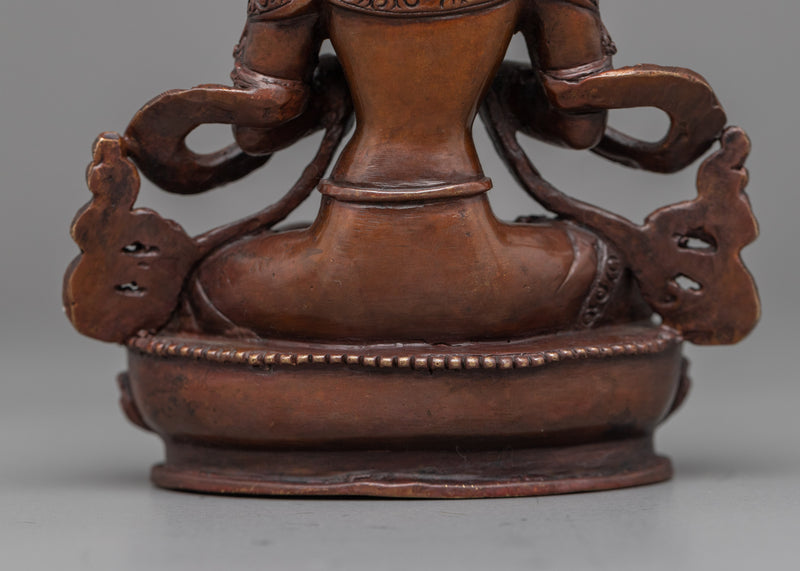 Handcrafted Vajradhara Statue | Buddhist Oxidized Copper Statue