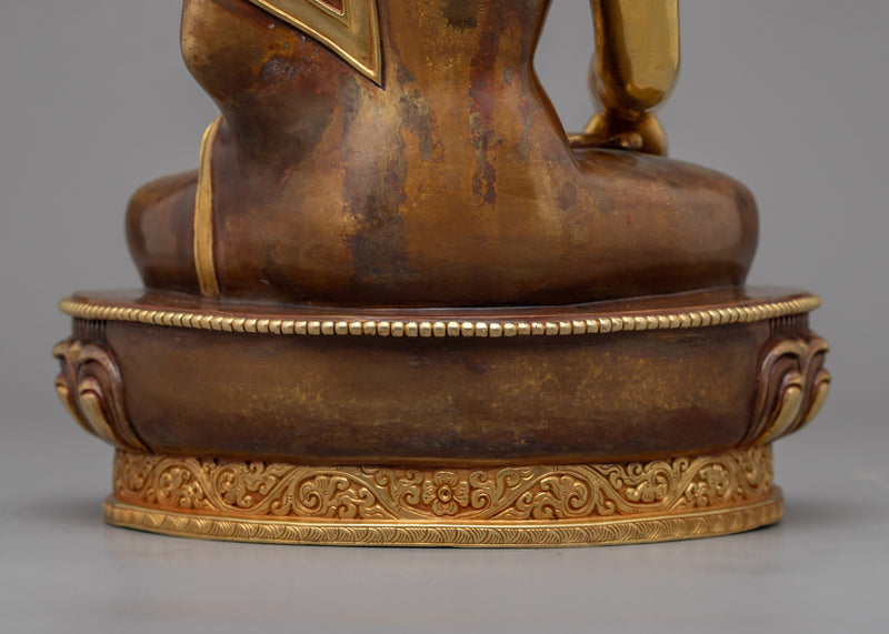 Shakyamuni Buddha in Meditation Sculpture | Historical Buddha Gold Gilded Statue