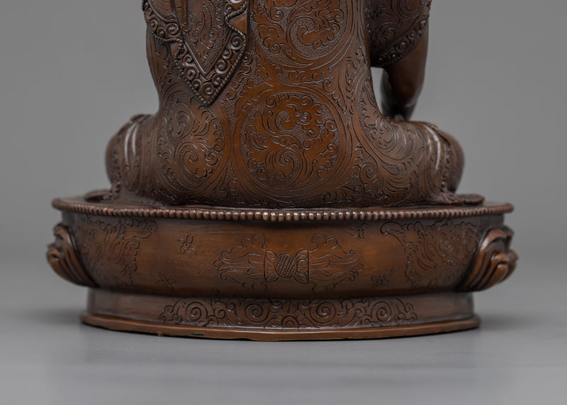 Buddha Shakyamuni Statue | Buddhist Oxidized Copper Statue