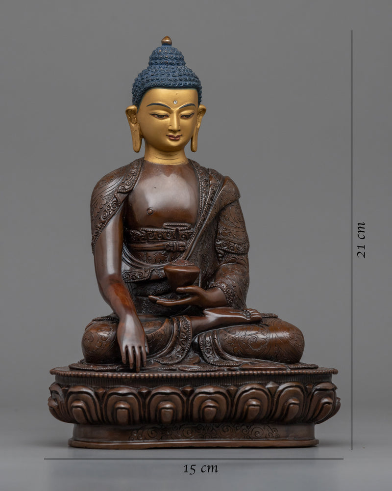 Buddha Shakyamuni Statue | Buddhist Oxidized Copper Statue