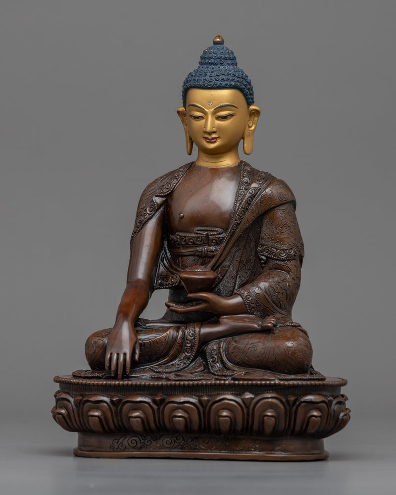 Buddha Shakyamuni Statue | Buddhist Oxidized Copper Statue