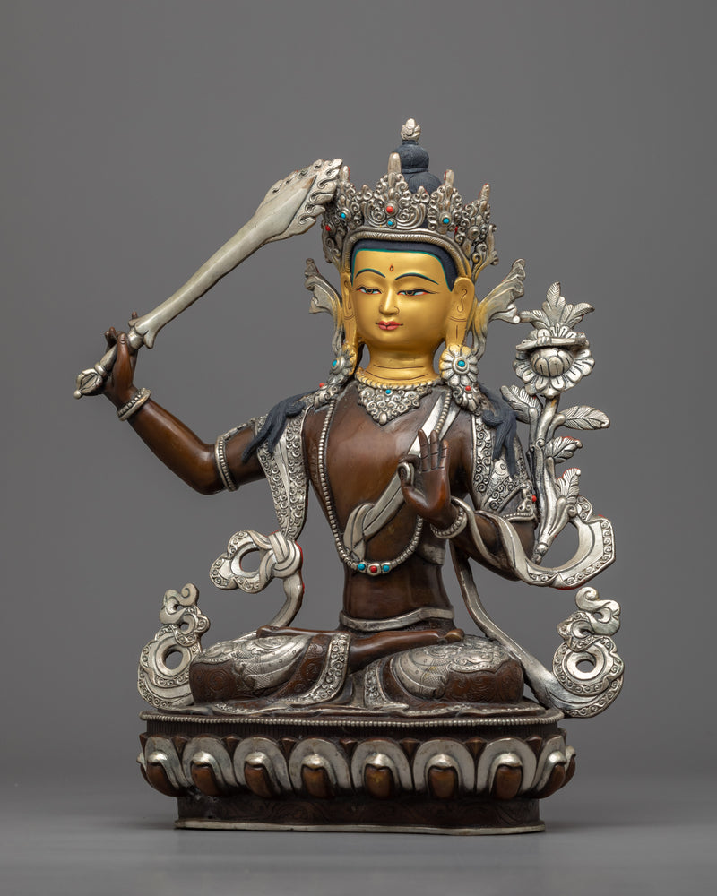 Manjushri Buddha Statue | Hand-Carved Bodhisattva of Wisdom Statue