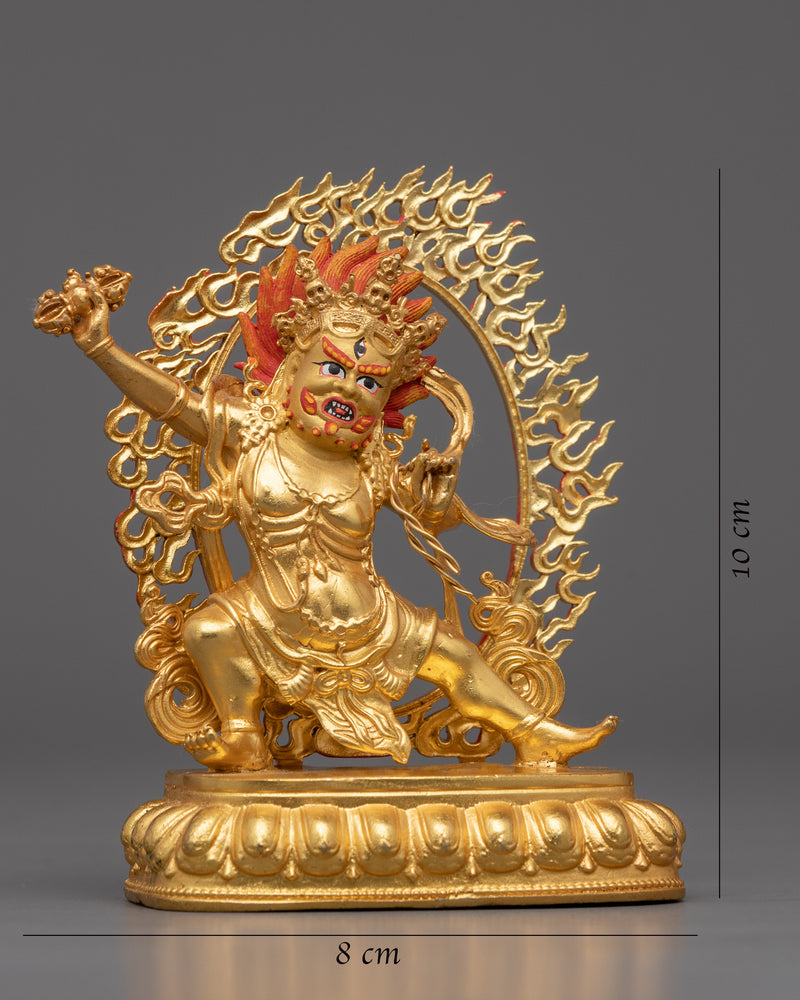 Machine Bodhisattva Vajrapani Sculpture |  Gold-Plated Tibetan Buddhist Art