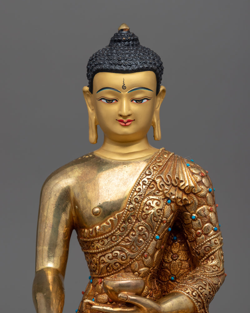 Shakyamuni Buddha Statue | Siddhartha Buddha Statue Gilded in Gold