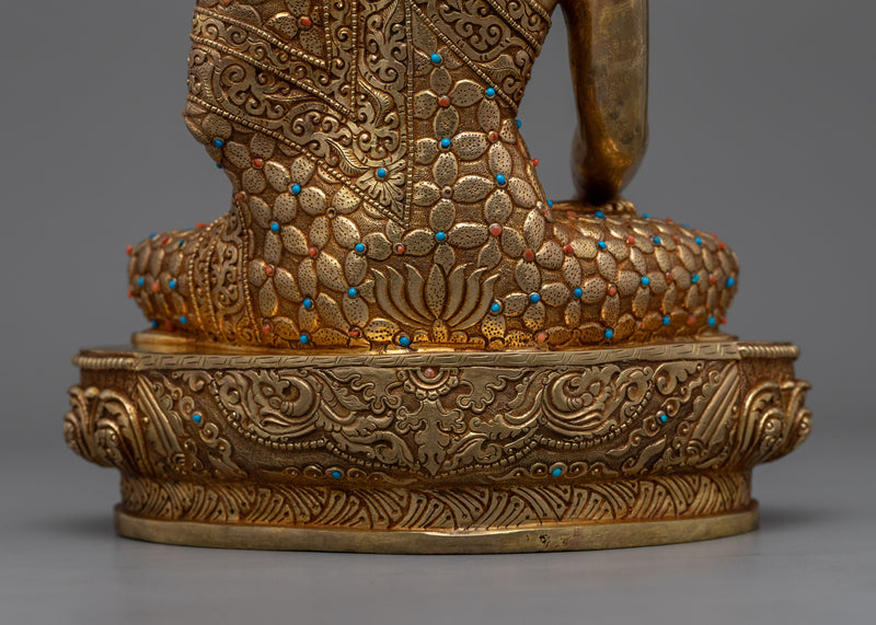 Shakyamuni Buddha Statue | Siddhartha Buddha Statue Gilded in Gold