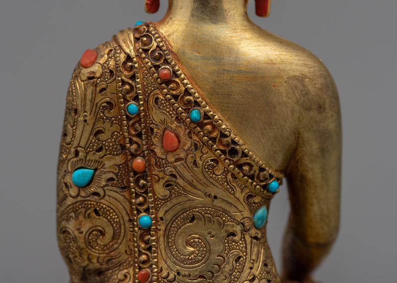 Serene Shakyamuni Buddha Statue | Traditional Himalayan Buddhist Artwork