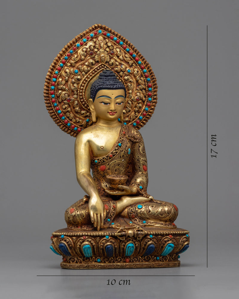 Serene Shakyamuni Buddha Statue | Traditional Himalayan Buddhist Artwork