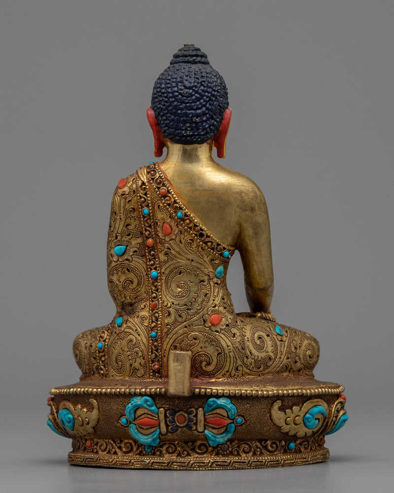 Serene Shakyamuni Buddha Statue | Traditional Himalayan Buddhist Artwork